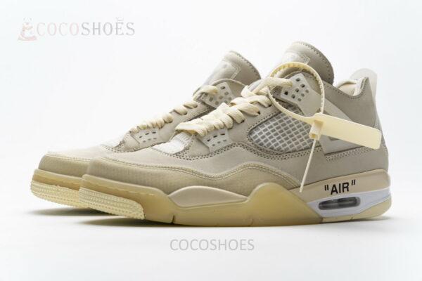 OFF White x Air Jordan 4 Sail - Image 6